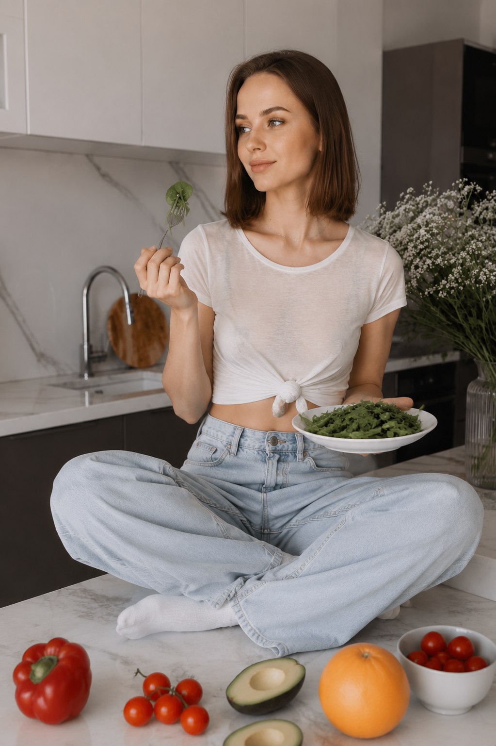 Mila Motivator with a simple everyday meal